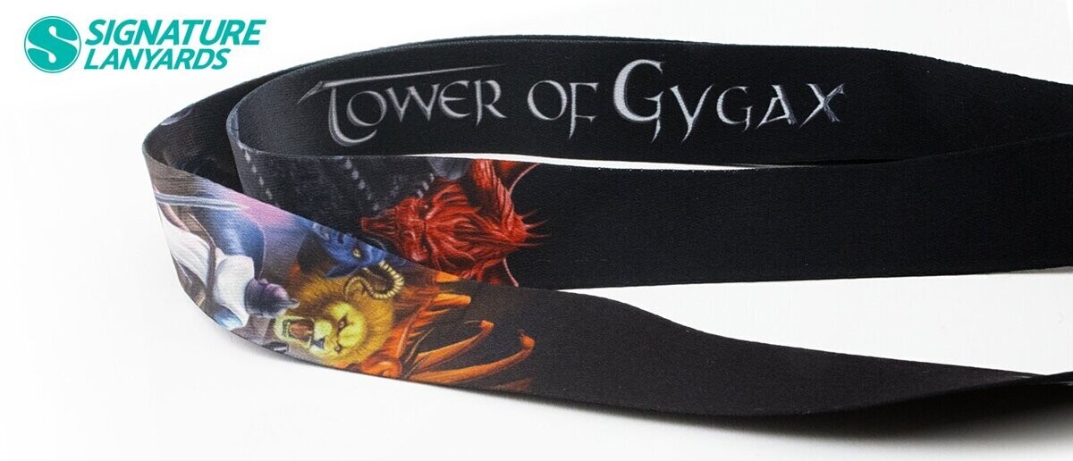 Custom dye sublimation lanyard with vibrant heat transfer design