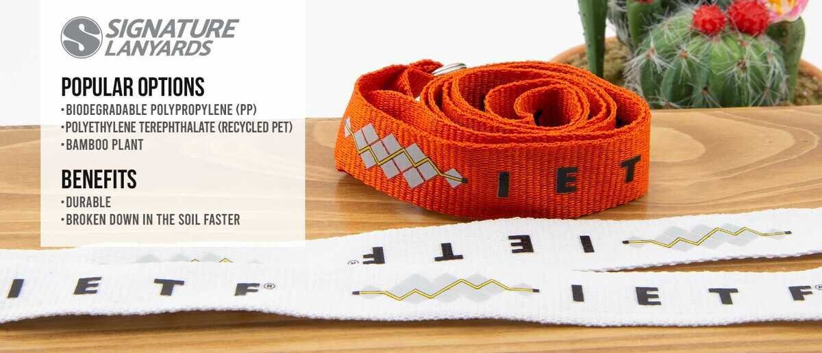 Custom eco-friendly lanyards made from recycled materials